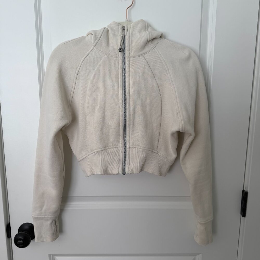 Lululemon Scuba Full-Zip Cropped Hoodie Bone XS/S EUC